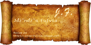 Jónás Fulvia névjegykártya
